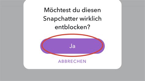 Personen bei Snapchat entblocken